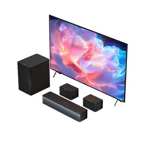 ULTIMEA Poseidon D50 5.1-Channel 320W Surround Sound Bar. Features adjustable speakers, wireless subwoofer, SurroundX & BASSMX tech, HDMI ARC, Bluetooth, multi-connectivity. 3 EQ modes for smart TVs, home theater, gaming & mobile.Audio Smartphone