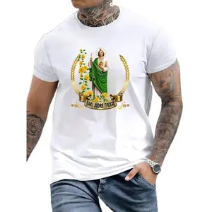 San Judas Tadeo Shirt - Mexico's Defender of Lost Causes Devotion Tee! 100% Cotton Blessed Garment For Catholic Community. Faith-Favorite Soft ComfortSan Judas Devotees, Mexican Americans, Catholic Community, Gift for Believers, Hispanic Heritage Families