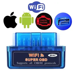 OBD2 Car Scanner for iOS & Android, OBDII Scan Tool for Check Engine Light ELM327 Mini Interface OBD-II Scanner Wi-Fi & Bluetooth Options