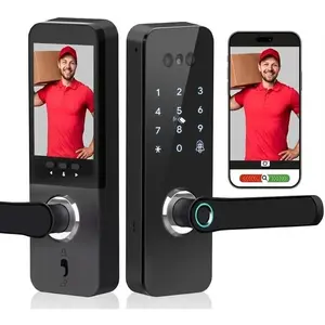 Smart Door Lock with Face Recognition – 6 Unlock Ways (Fingerprint, Face ID, Password, Card, Key, Tuya APP) |   Keyless Entry & APP Control |   Easy DIY Install |   Auto-Lock |   Doorbell door knob Door Lock with BLE digital home g deadbolt handle