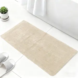 Reversible  Bathroom Runner Rug - 22 x 60 Inch Long Bath Mat Washable & Soft Absorbent, Large Bath Rug for Bathroom Floor, Double Sink  - Beige, 22x60 XL