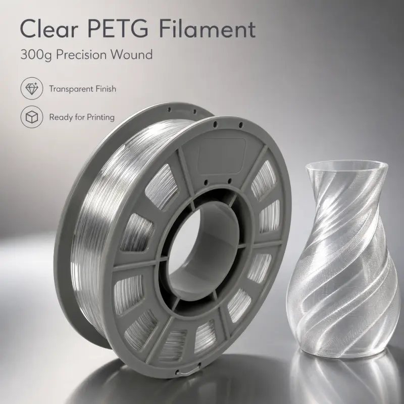 300g Clear Transparent PETG Filament 1.75mm Low Warping High Toughness 3D Printer Consumables for FDM 3D Printers printing