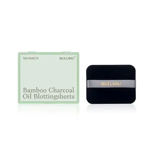 Oil-absorbing papers - 100 pieces of natural bamboo charcoal oil-control papers, effectively absorb excess oil, do not smudge makeup, suitable for oily and combination skin