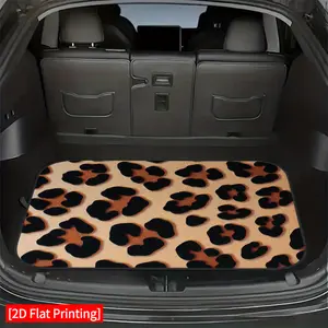Leopard Print Car Trunk Mat, Universal SUV Trunk Liner, 2D Flat Print Rear Storage Floor Mat Protector, a Stylish Car Accessory Suitable for Weekend Excursions, Fishing Trips, Travel, And Shopping, a Must-Have Car Accessory for Pet Owners