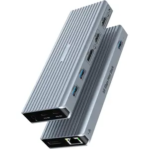 USB C Dongle, 11 in 1 USB C Docking Station Triple Display Hub for M1/M2 MacBook Pro/Air(4K HDMI/DP,PD 100W,10Gbps USB 3.1,3.5 inch Audio,ethernet) Laptop Adapter for DELL,Surface,HP,Lenovo