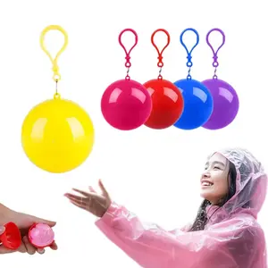 Portable Disposable Raincoat Ball Compressed Shape Outdoor Men Women Adults Travel Rafting Hanging Rain Poncho Emergency Waterproof Mini Raincoat Lightweight Rain Coat