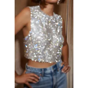 She's a Gem Silver Rhinestone Tank