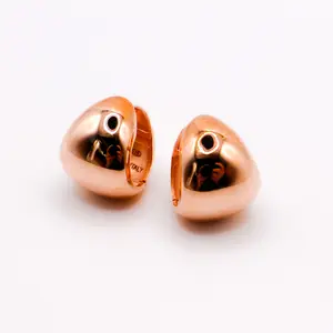 Italian Rose Gold Peanut-Shaped Earrings