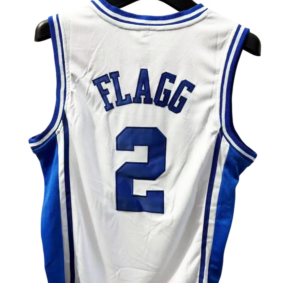 Men's #2 Flagg University Basketball Jersey, Embroidered V-Neck Sleeveless Athletic Wear in Breathable Mesh Fabric, US Sizes, American Sizes, Tight/Loose Fit