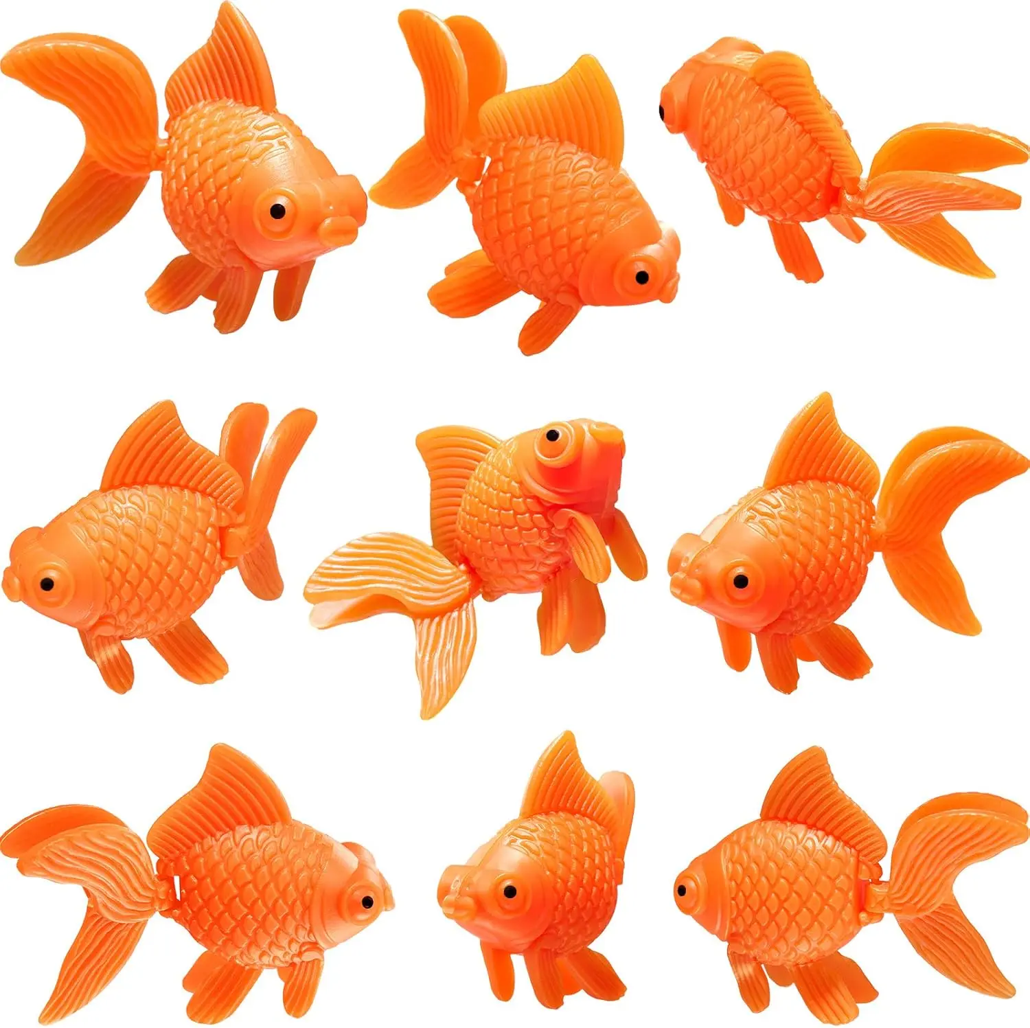 30 Pcs Durable Fake Goldfish Plastic Floating Artificial Fish, 5.5x3.5cm Realistic Appearance Center of Gravity Design Orange Aquarium Decor, Long-Lasting Home Improvement Aquarium Tank & Birthday Party Supplies