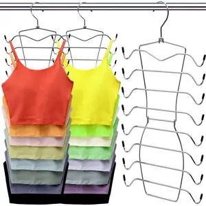 8 Layer Tank Top Hanger, 1/2/3 Counts Space Saving Clothes Hanger, Clothes Organizer for Wardrobe, Bra Organizer for Bedroom Apartment Dorm