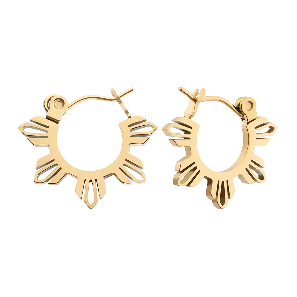 Mini Araw Huggie Earrings – Small Filipino Sun Hoops