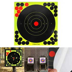 50 Pack Adhesive Target Paper, 8 Inch Adhesive Bull's eye Shooting Target Stickers