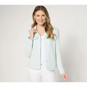 Belle by Kim Gravel Class & Sass Knit Tweed Jean Jacket