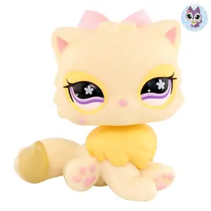 diylpshome miniature perisan cat crouching cat wolfcat fox kitten pet figure cat and dog kids gift