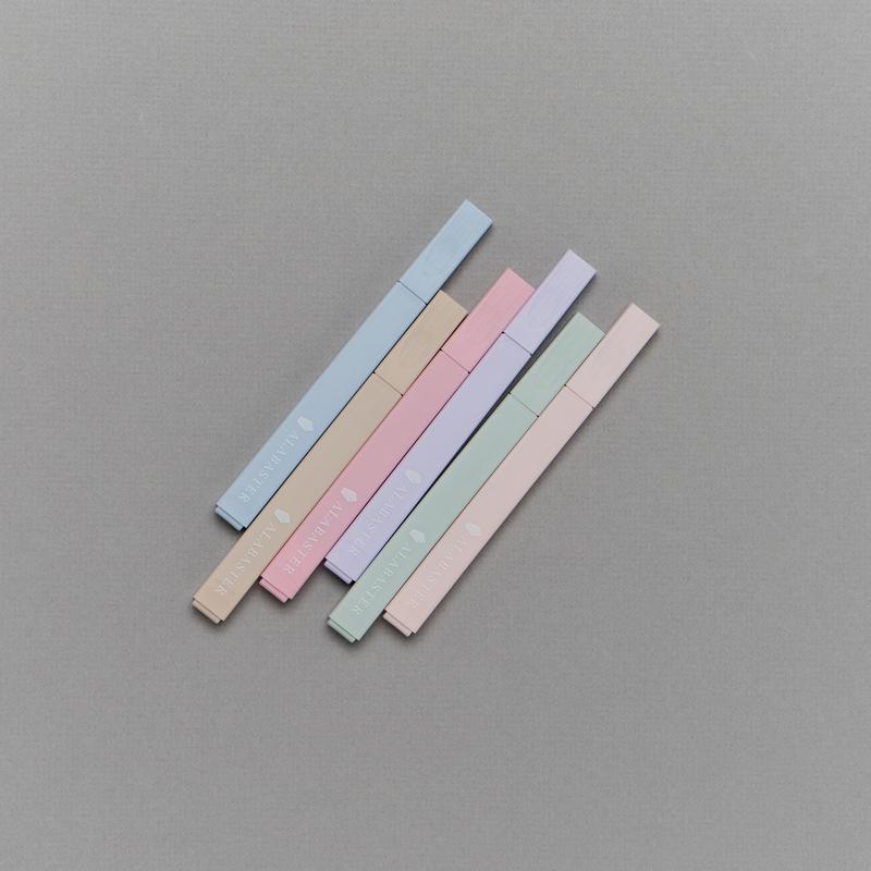 Alabaster Bible Highlighters - No Bleed Highlighter, 6 Pcs, Chisel Tip, Muted Pastel Color, Pastel Set, Aesthetic Bible Study Supplies bible journaling