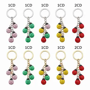 12-Piece Cute Ladybug Charm Stylish Keychain - Casual, Simple Design, Ideal Gifts