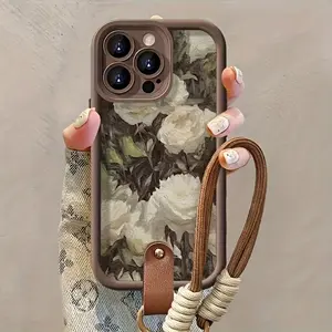 Elegant Peony Flower Phone Case for iPhone X-17 Plus Pro Max, Comfortable Grip, Perfect Gift for Christmas Easter Birthday