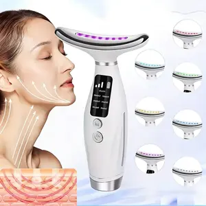 Facial neck massager, anti-wrapping facial massager, 7 modes, rechargeable USB facial lifting anti-aging device, perfect gift for Mother's Day, ideal for 10 holidays, Facial Care Instrument