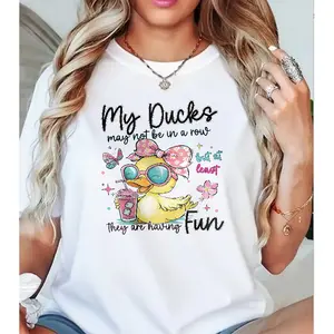 My Ducks May Not Be in a Row But at Least They Are Having Fun T-Shirt, Funny Duck Graphic Tee, Gift for Friends