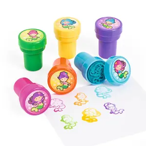 1" x 1 1/2" Bright Colors Mermaid Character Plastic Stampers - 24 Pc.