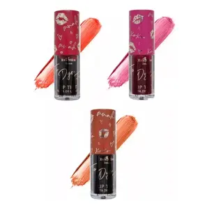 Italia Deluxe To Dye For Lip Tint Matte Finish Color Gloss Lipgloss Makeup Long-Lasting Highly Pigmented Lipstick Pack Bloody Lip red  lip