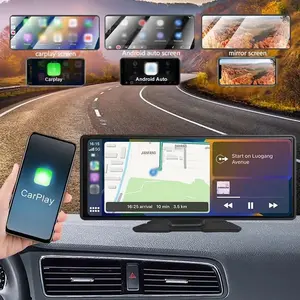 10.26 inch Portable Wireless Carplay- Car Navigation- Voice Control- Touch Screen- Car Audio Receiver- Driving Recorder- 4K HD Camera- Fits All Vehicles