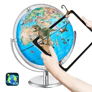 VEVOR  Educational Globe for Kids, 10 in/254 mm, Interactive AR World Globe with AR Golden Globe APP LED Night Lighting 720 °   Rotation, STEM Toy Gifts for Kids Compatible with Android or iOS Devices