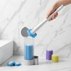 Disposable Toilet Brush Set with Storage Rack & Replacement Heads – No Mess, No Bacteria. Perfect for Home, Dorm, Hotel Bathroom-YY1