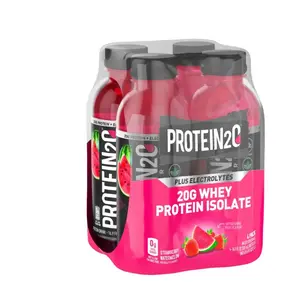 Protein2o 20g Whey Protein Infused Water Plus Electrolytes, Strawberry Watermelon, 16.9 fl Oz (Pack of 4)