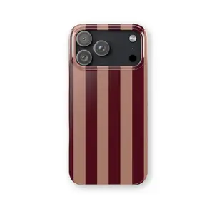 For iPhone 17 ProMax TRIBECA Burgundy Striped Phone Case: Chic Retro Design, iPhone 17 Air, 16 Pro Max 15 Plus