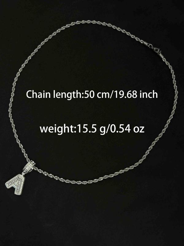 Zircon letter pendant necklace, party fashion jewelry, everyday outfit accessory, trendy and versatile exquisite birthday gift jewelry, letter necklace, name initial necklace, daily jewelry match
