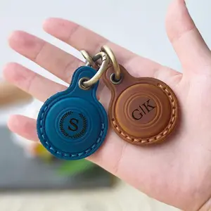 Personalized Apple Airtag Holder, Keychain Holder For Air Tag, AirTag Key Ring Leather Case, Dog Airtag, Cat Air tag