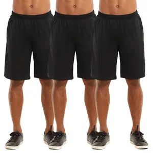 3 Pack Men’s Athletic Shorts Running with Pockets Drawstring S-3XL Regular Big & Tall Solid Elastic Waist Training Gym Workout Sports Bottoms Menswear