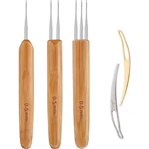 Dreadlock Crochet Hook Tool,Braid Hair Dreadlocks Needle, Interlocking Tool for Locs,Weaving Crochet for Braid Craft Knitting Needles (0.5mm)