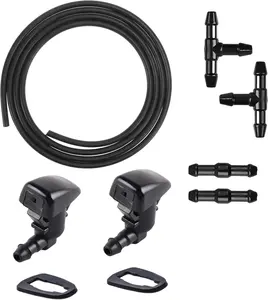 Front Windshield Washer Nozzles Kit replacement for 08-11  Focus 07-11  Edge 07-10 Lincoln MKX Washer Jet and Fluid Hose with Connector Replaces OEM # 7T4Z-17603-A 8S4Z-17603-,8S4Z17603AA