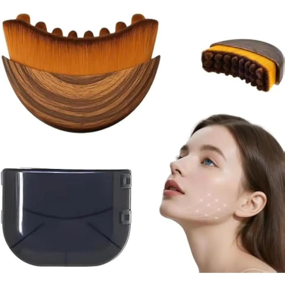 Lymphatic Contour Face Brush,Dry Lymphatic Contour Face Brush Soft Set,Lymphatic Drainage Massager for Face,Chin & Neck Relaxation,Portable Beauty Tool with Travel Case.