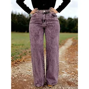 Women's High Stretch Straight-Leg Zipper Jeans - Street Style with Pockets, Four Seasons Comfortable Machine Washable Fabric, Functional and Fashionable Design, Comfortable Fit