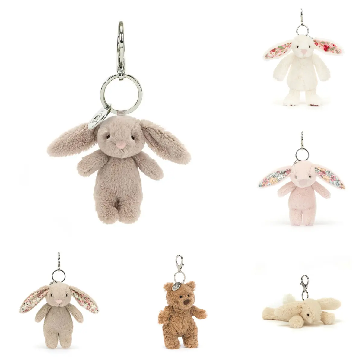 Jellycat Plush Bag Pendant Soft Mini Stuffed Animal Keychain Cute Backpack Charm Kawaii Purse Decor Birthday Christmas Gift