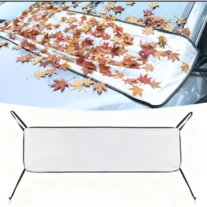 -Season  Front Windshield Cover Shade - 66.9"x17.7" Windshield Snow Cover, Snow & Leaf-Proof Windshield Protector, Universal Fit for Dust(Universal  Leaf Protector)