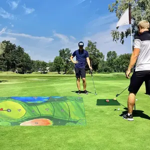 Indoor Outdoor Golf Game Set with Play Mat, 16 Hitting Balls, Tee Pad, Bags, Perfect for Training, Teens & Adults, Great Gift Idea