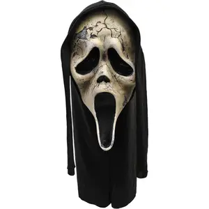 Scream Ghost Face Horror Mask Officially Licensed Aged Costume Accessory Unisex Adult One Size Fits Most Halloween Scary Prop Realistic Mask Party Event Props