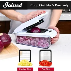 6 in 1 Vegetable Chopper and Slicer Onion Chopper Garlic Cutter Versatile Cutting Tool for Food Preparation Kitchen Utensils Chopping Pro Onion with Small & Large Chopper Blades