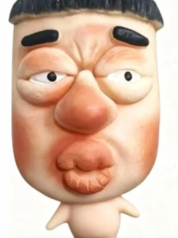Funky Soft Clay Ugly Funny Face Collectible Figurine - Weird Meme Doll, Decorative Sculpture, Desk Ornament, Novelty Gift (Toys & Hobbies, Dolls & Stuffed Toys, Dolls)