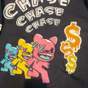 Men's Chase Hoodie with Colorful Bear Design and Dollar Symbol Graphic