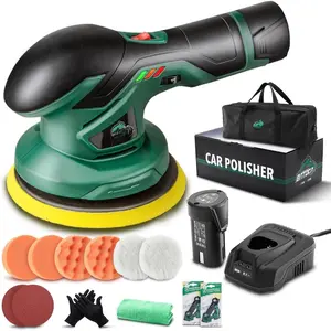 - Cordless  Buffer Polisher - 1 count 2.0Ah 12V Lithium- Rechargeable   Brushless Polisher with 6 Variable Speed, DA Orbital Buffer for  Detailing, Polishing, Waxing
