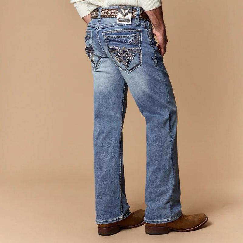 Men’s Western Blue Jeans Straight Fit