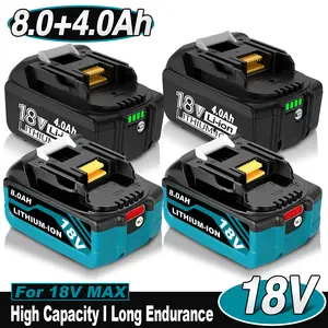 18V Max Li-ion Battery Combo Pack 2x8.0Ah + 2x4.0Ah for Makita BL1860B Power Tools – Long Runtime, LED Indicator, High Capacity Replacement
