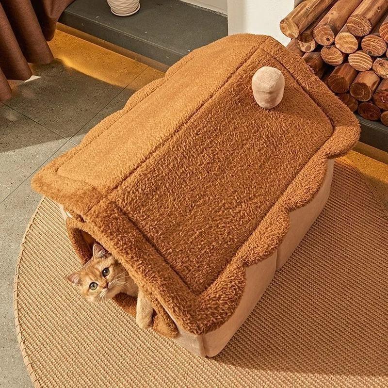 Foldable Pet House Detachable Washable Cat Bed Dog Cave Sofa, Fabric Pet Bed for Super Small Dogs and Medium Cats, Model Xinghao Cww-05