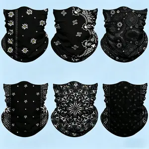 6Pcs UV Protection Cooling Neck Gaiter Set – Unisex Seamless Bandana & Multi-Use Headwear for Biking, Fishing, Climbing & Outdoor Sports